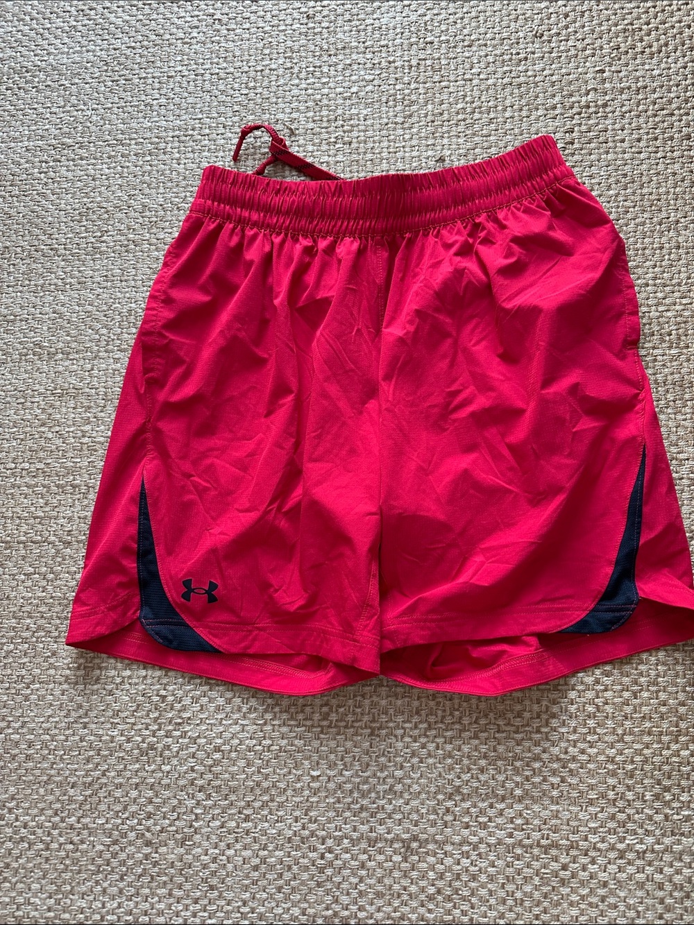 Under Armour Women's Hot Pink Athletic Shorts with Black Accents